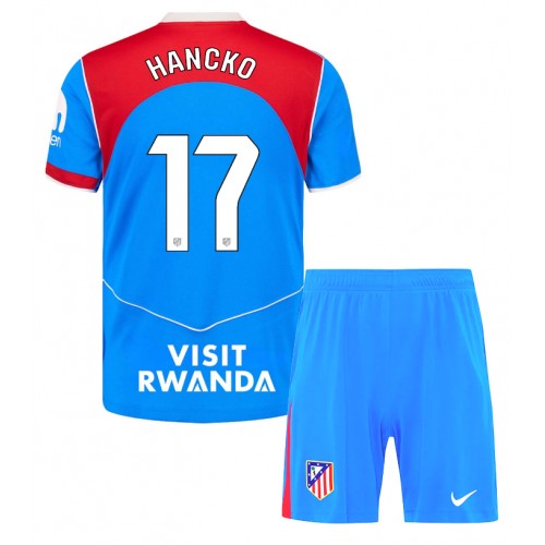 Atletico Madrid David Hancko #17 Tercera Equipación Niños 2025-26 Manga Corta (+ Pantalones cortos)